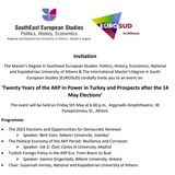 Event: 'Twenty Years of the AKP in Power in Turkey and Prospects after the 14 May Elections'